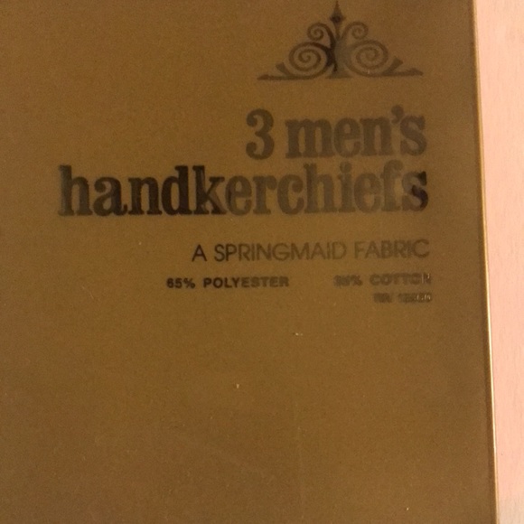 Handkerchief Set of 3 Blue, Brown and Red Stitching still pinned in box … - Picture 7 of 10